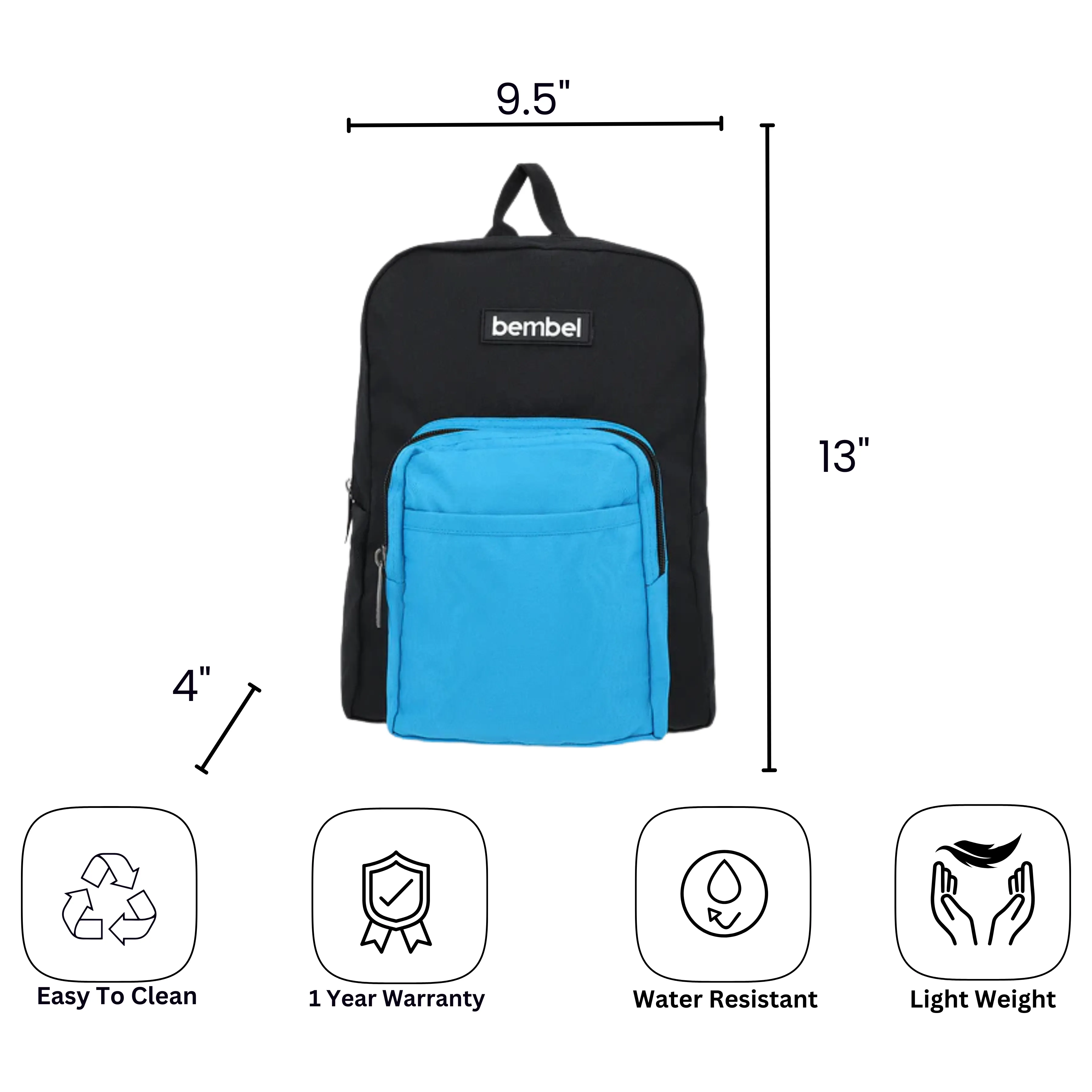 13" Mini Bag - Black & Sky