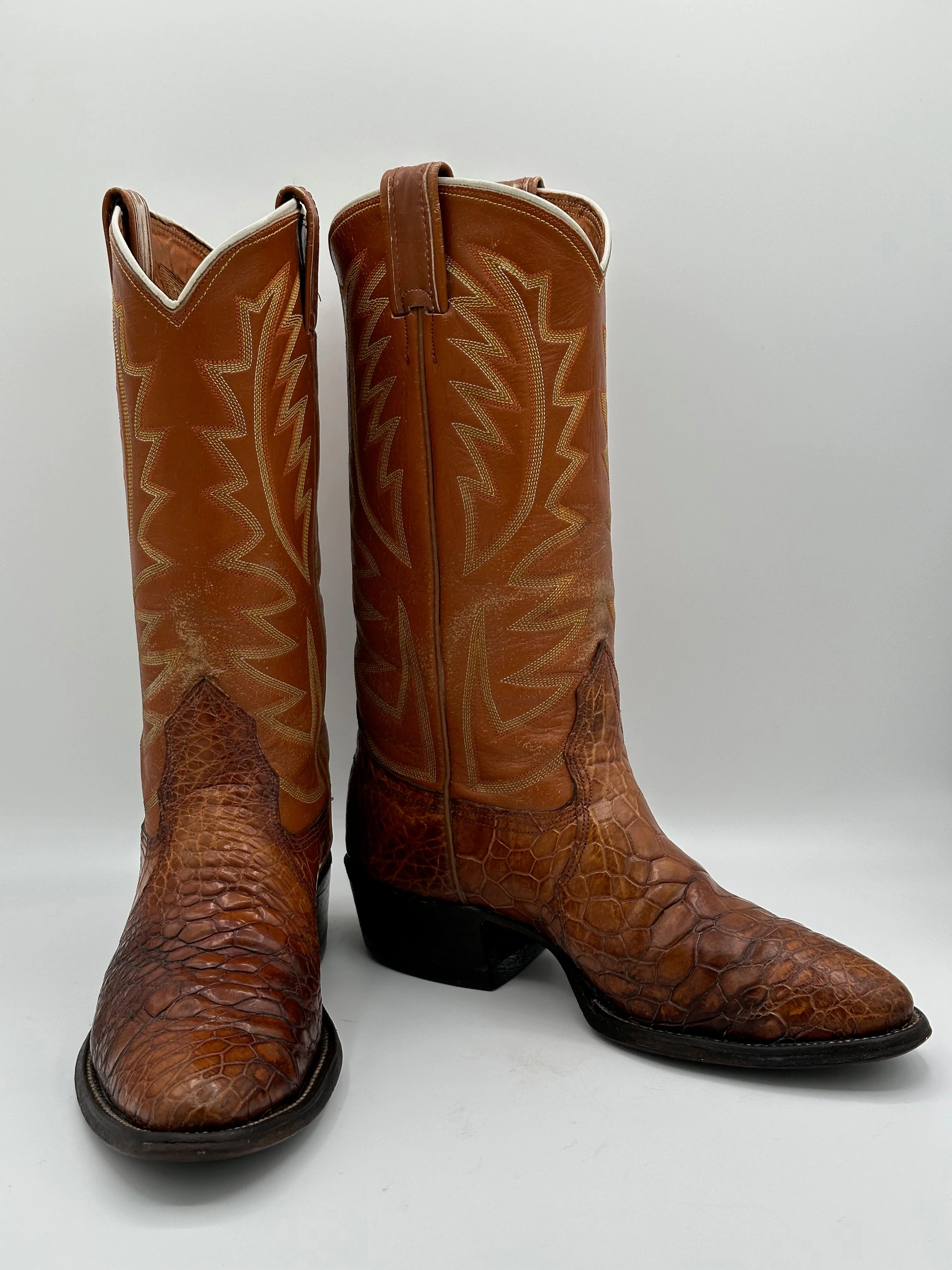 1970's Nocona Honey Preban Sea Turtle Cowboy Boots size 8 D