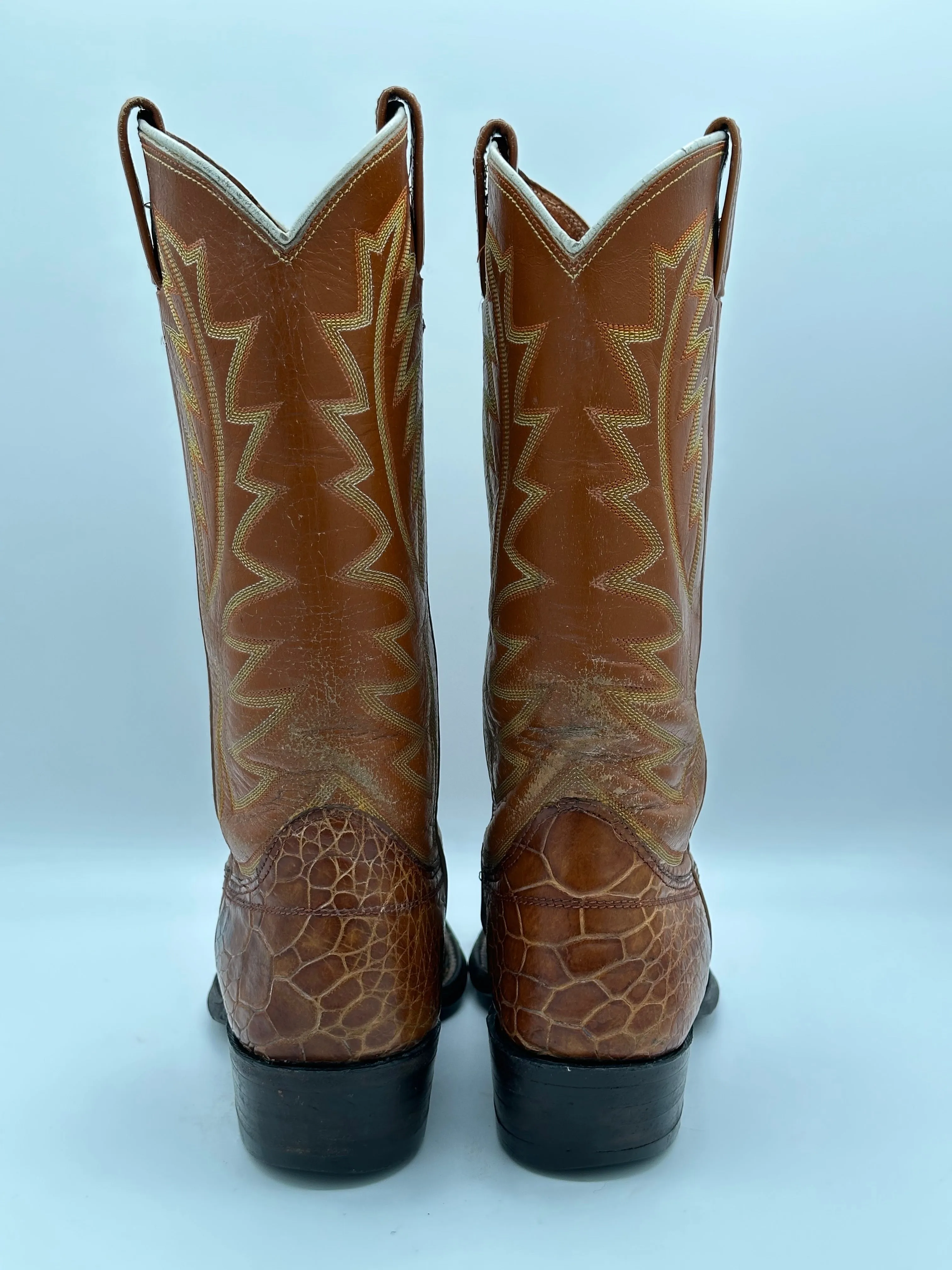 1970's Nocona Honey Preban Sea Turtle Cowboy Boots size 8 D