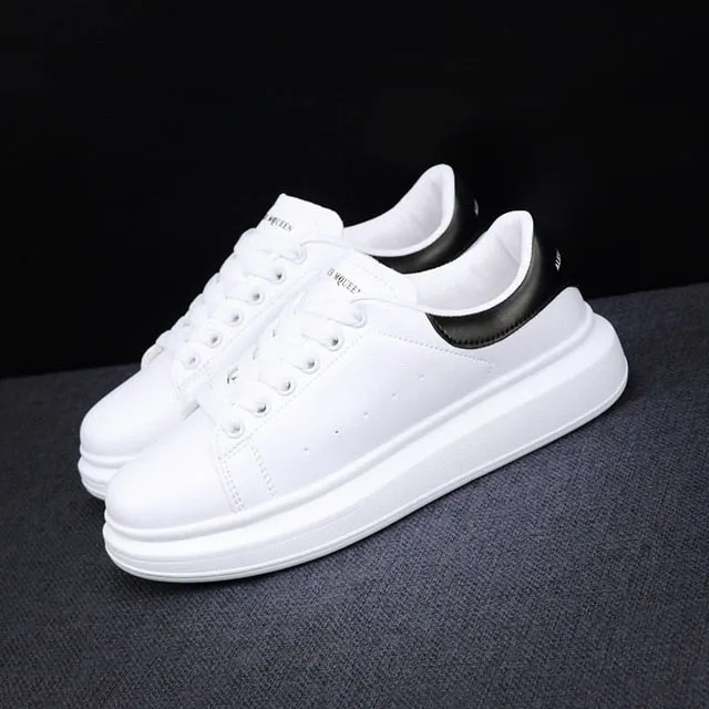 2019 New Designer Wedges White Shoes Female Platform Sneakers Men Tenis Feminino Casual Female Man Shoes Leather Shoes