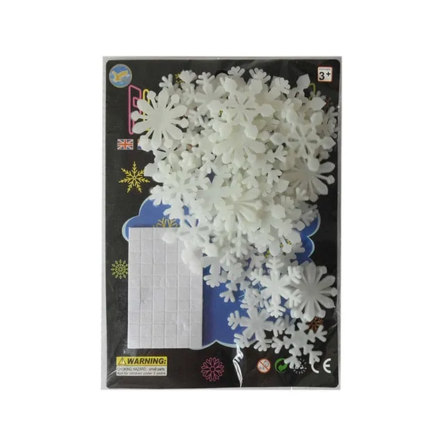 2sets 3D Snowflake Luminous Wall Sticker Fluorescent Glow - 50pcs/set