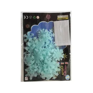 2sets 3D Snowflake Luminous Wall Sticker Fluorescent Glow - 50pcs/set