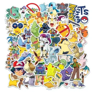 50pcs Kawaii Pokemon Stickers Waterproof Pikachu Decal Motorcycle Phone Car Skateboard Laptop Aanime Classic Stickers Kid Toy