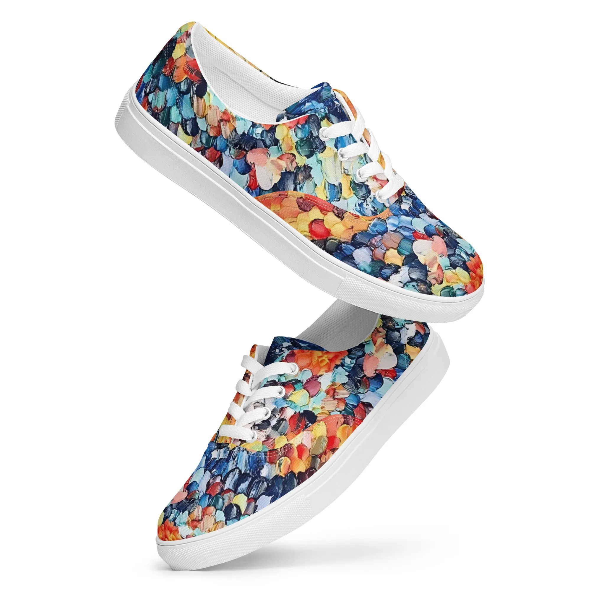 Abstract Beach Oils Men’s lace-up canvas shoes –  Free Delivery! Rock / Metal / Gothic / EDM / Clubwear - Alternative Apparel Only from Phase B Records.