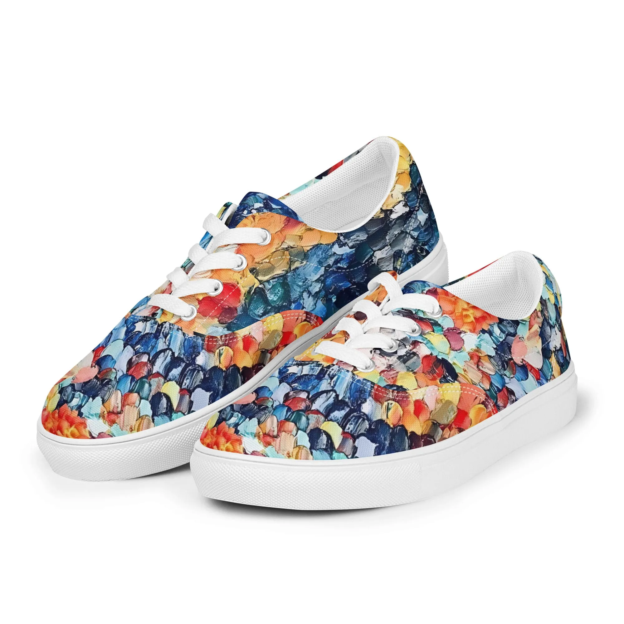 Abstract Beach Oils Men’s lace-up canvas shoes –  Free Delivery! Rock / Metal / Gothic / EDM / Clubwear - Alternative Apparel Only from Phase B Records.