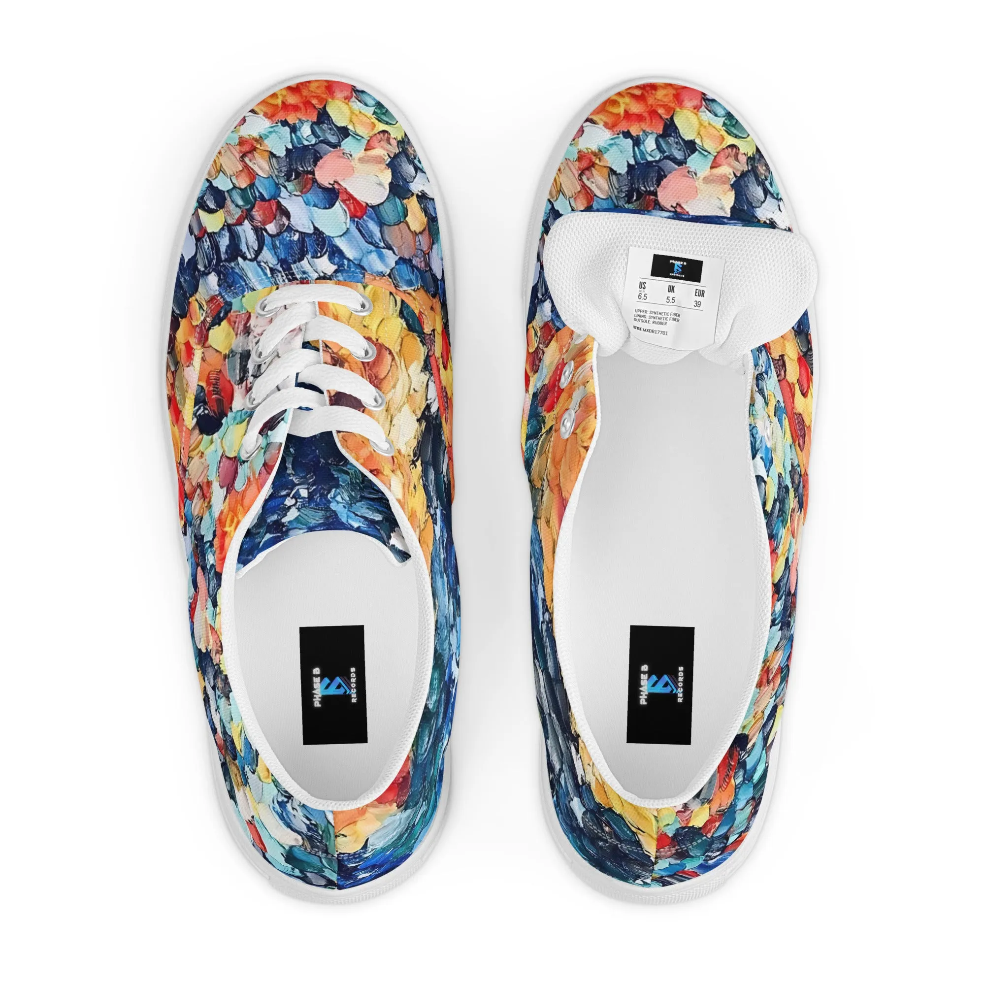 Abstract Beach Oils Men’s lace-up canvas shoes –  Free Delivery! Rock / Metal / Gothic / EDM / Clubwear - Alternative Apparel Only from Phase B Records.