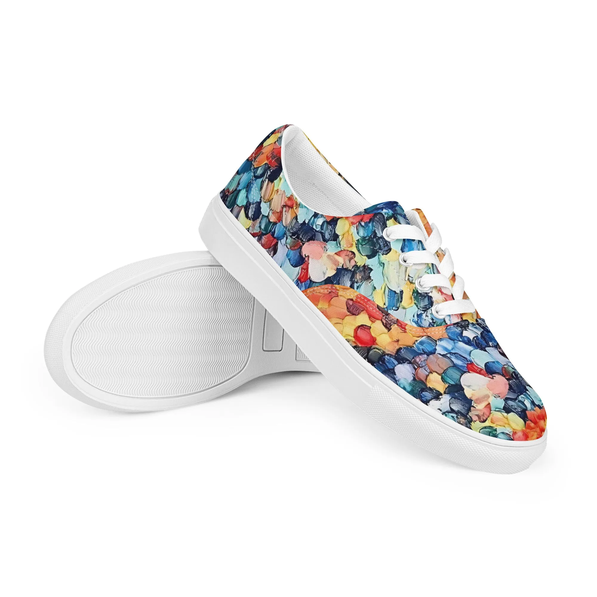 Abstract Beach Oils Men’s lace-up canvas shoes –  Free Delivery! Rock / Metal / Gothic / EDM / Clubwear - Alternative Apparel Only from Phase B Records.