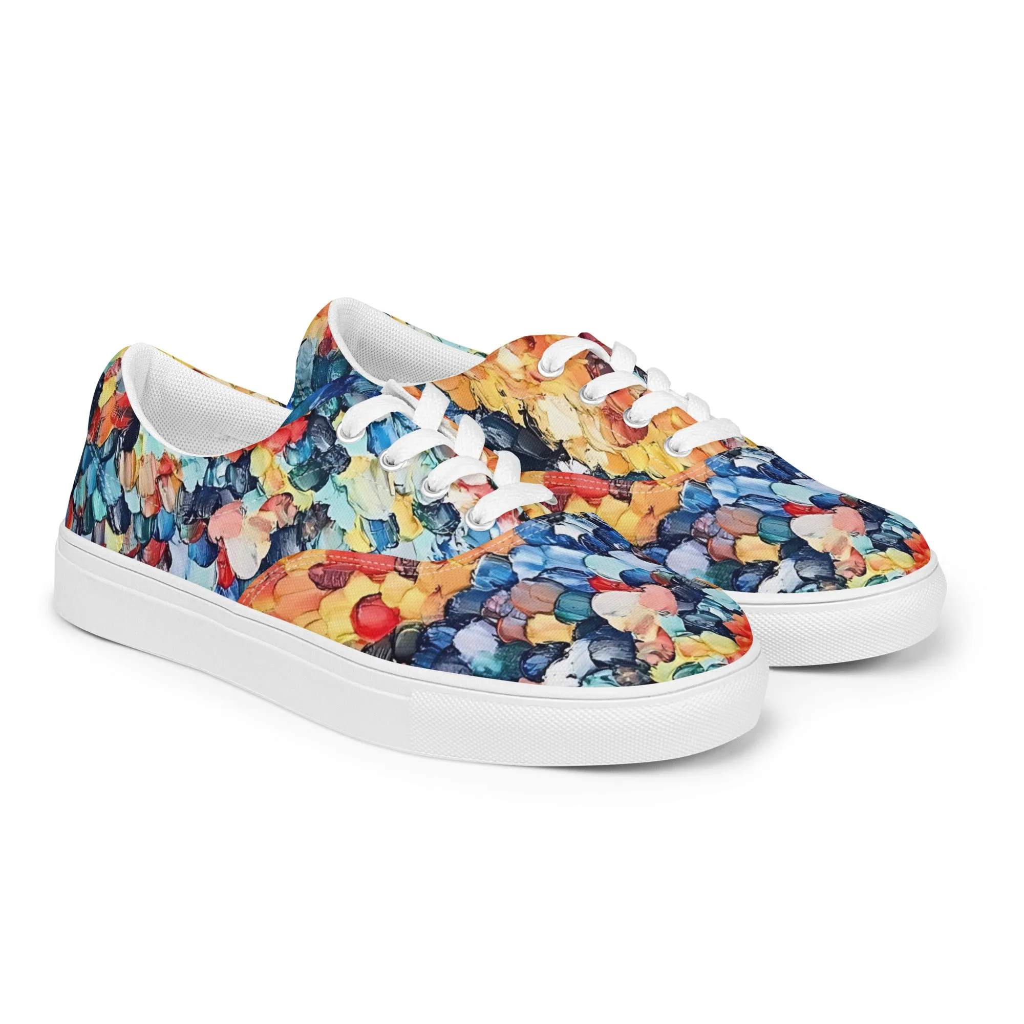 Abstract Beach Oils Men’s lace-up canvas shoes –  Free Delivery! Rock / Metal / Gothic / EDM / Clubwear - Alternative Apparel Only from Phase B Records.