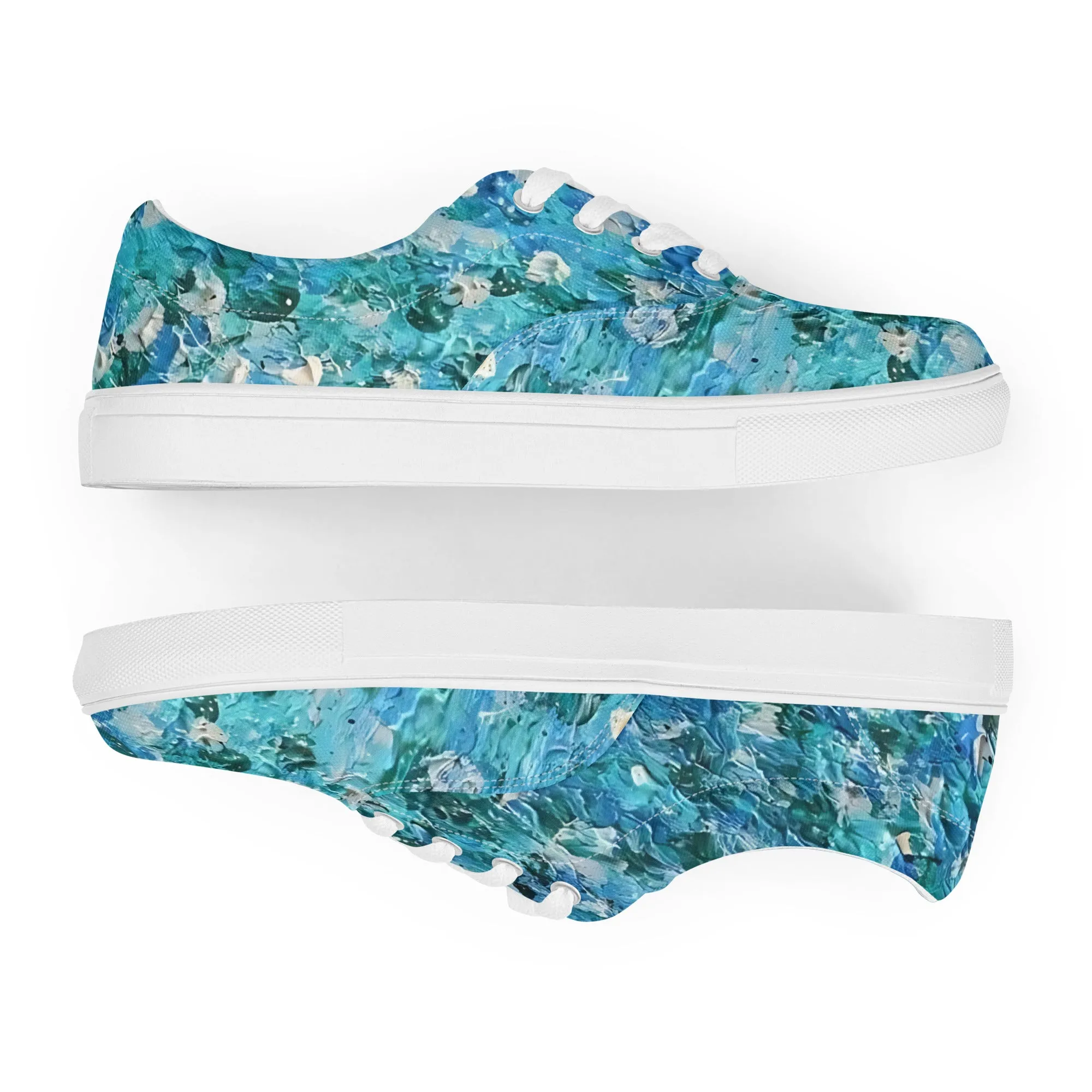 Abstract Blues Women’s lace-up canvas shoes –  Free Delivery! Rock / Metal / Gothic / EDM / Clubwear - Alternative Apparel Only from Phase B Records.