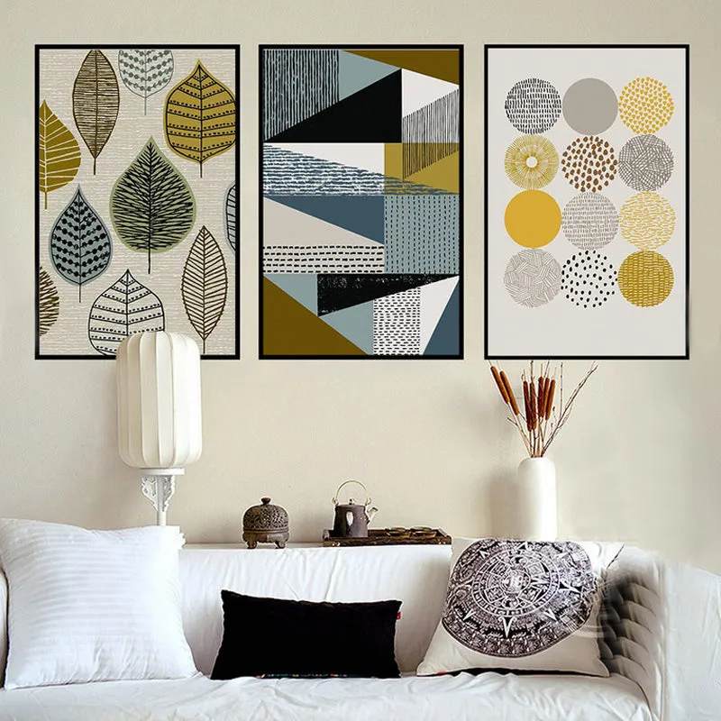 Abstract Geometric Canvas Paintings for Living Room - Home Decor
