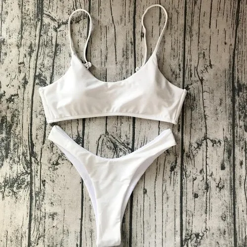 Adjustable Strap High Cut Bikini