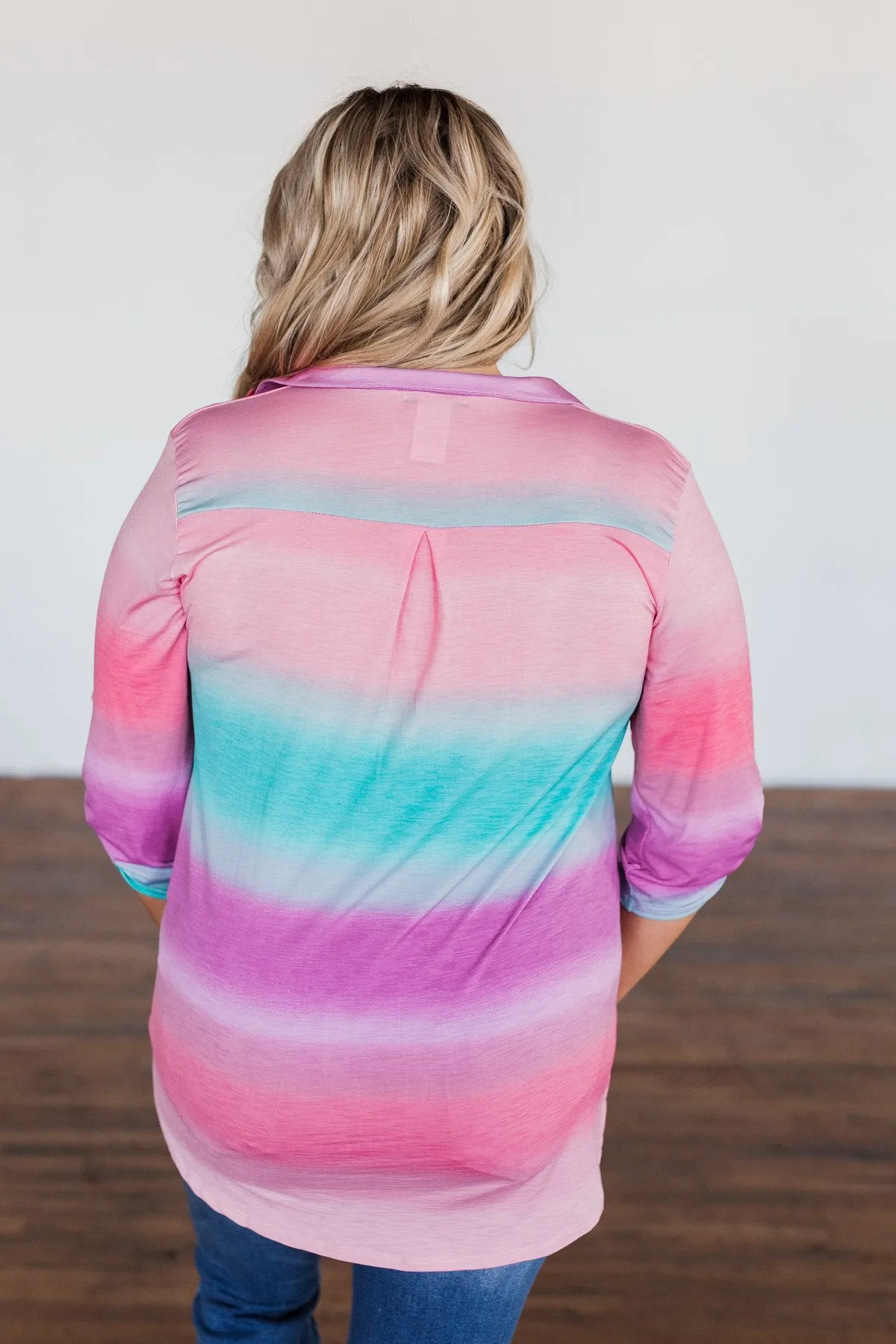 All This Love Color Block Top- Fuchsia, Mint, & Purple