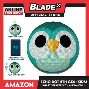 Amazon Echo Dot Kids 5th Gen Smart Speaker Owl Design for Kids