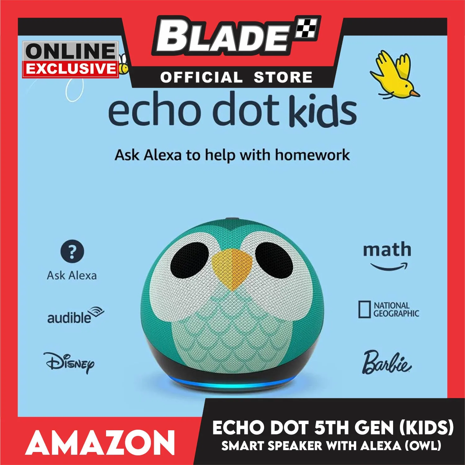 Amazon Echo Dot Kids 5th Gen Smart Speaker Owl Design for Kids