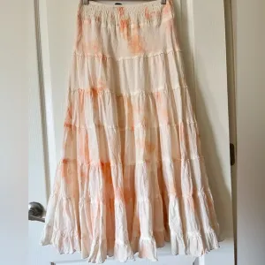 Anthropologie Chaudry Tie Dye Maxi Tiered Peplum Skirt