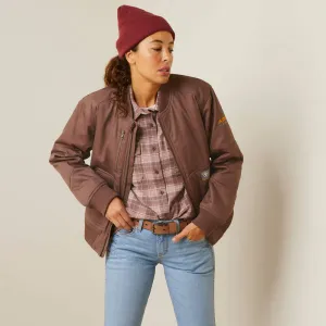 Ariat Women's Rebar Stretch Canvas Bomber Jacket Pepper - 10046382