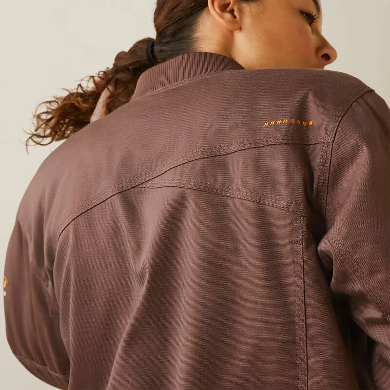 Ariat Women's Rebar Stretch Canvas Bomber Jacket Pepper - 10046382