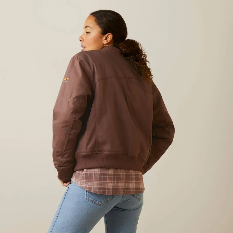 Ariat Women's Rebar Stretch Canvas Bomber Jacket Pepper - 10046382