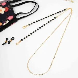 Black Beaded Ends Mask Chain