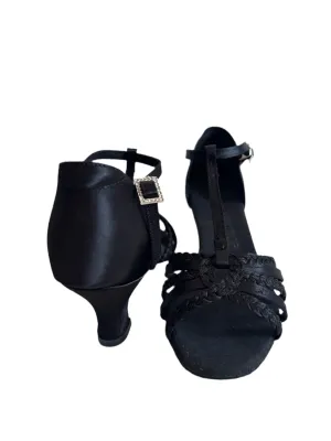 Black Latin Dance Shoes - 55mm Heel