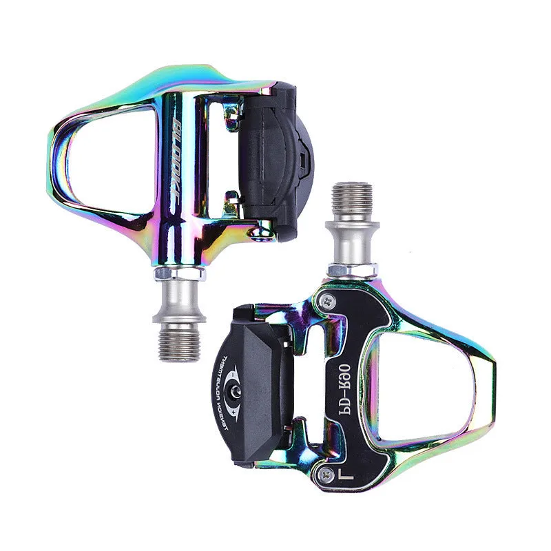 Blooke Road Bike Self-Locking Pedal, Electroplated Aluminum Alloy Bearing Self-Locking Pedal Spd System