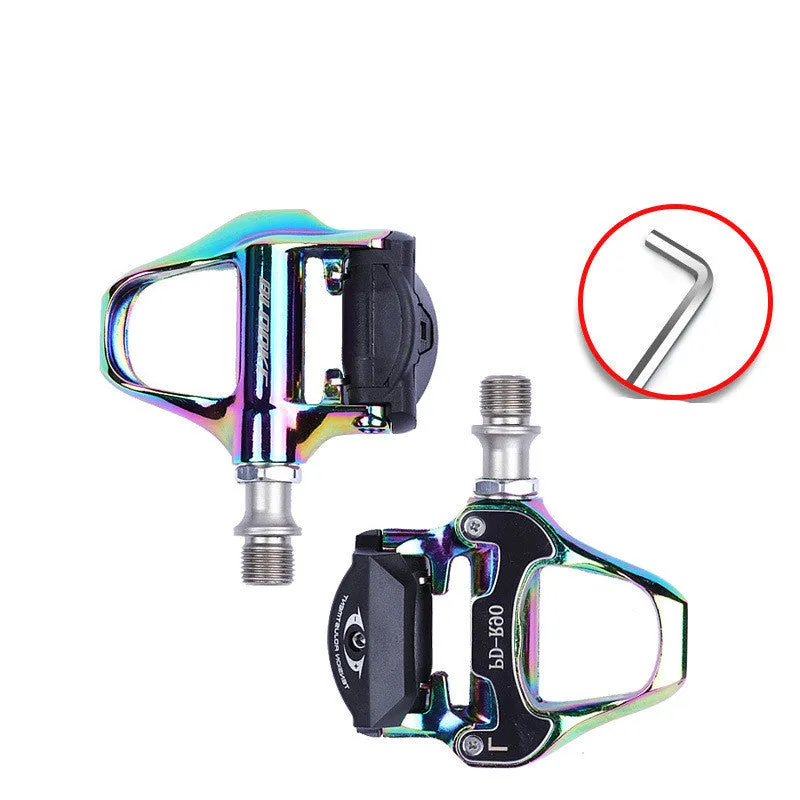 Blooke Road Bike Self-Locking Pedal, Electroplated Aluminum Alloy Bearing Self-Locking Pedal Spd System