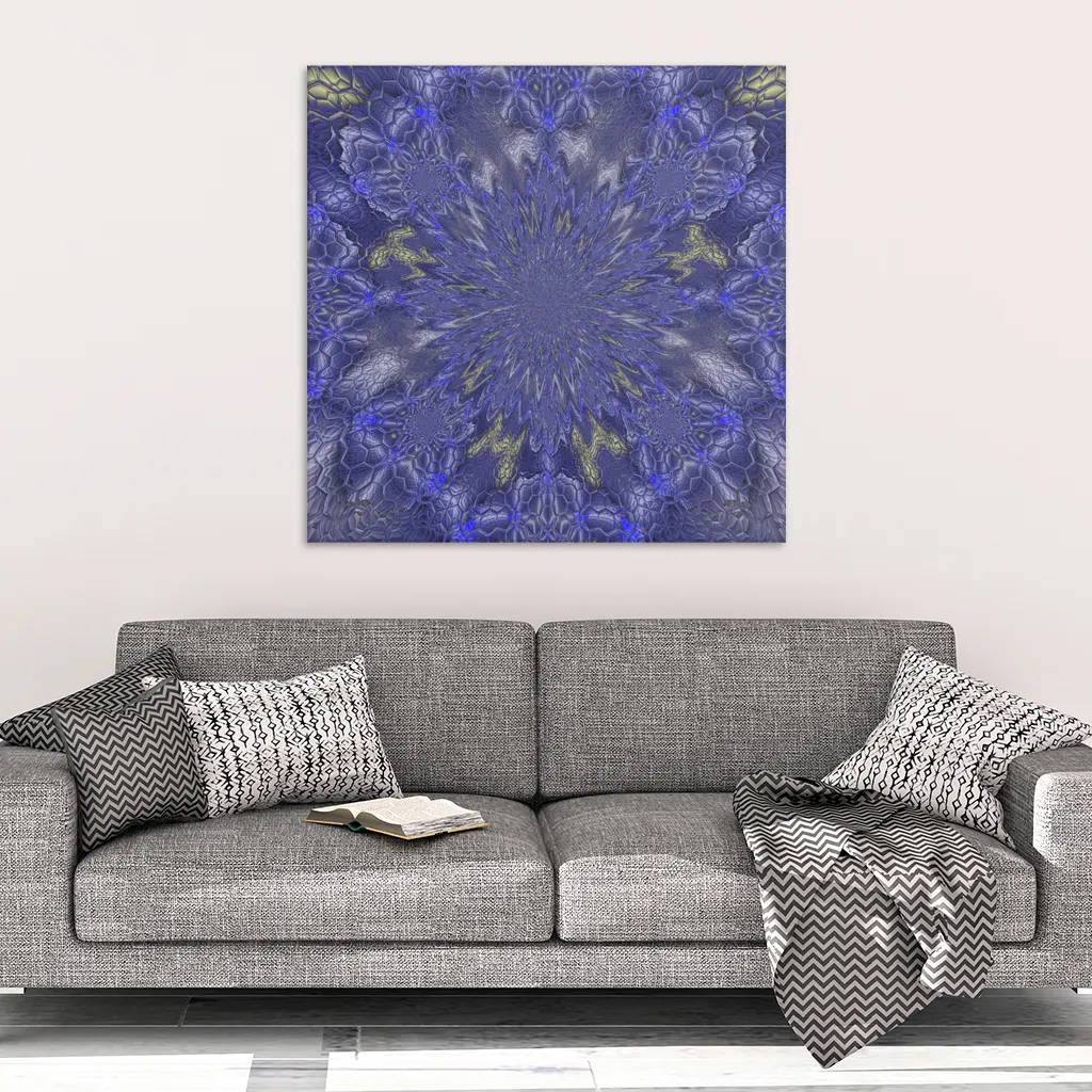 Blue Hex Stretch Canvas Wrap