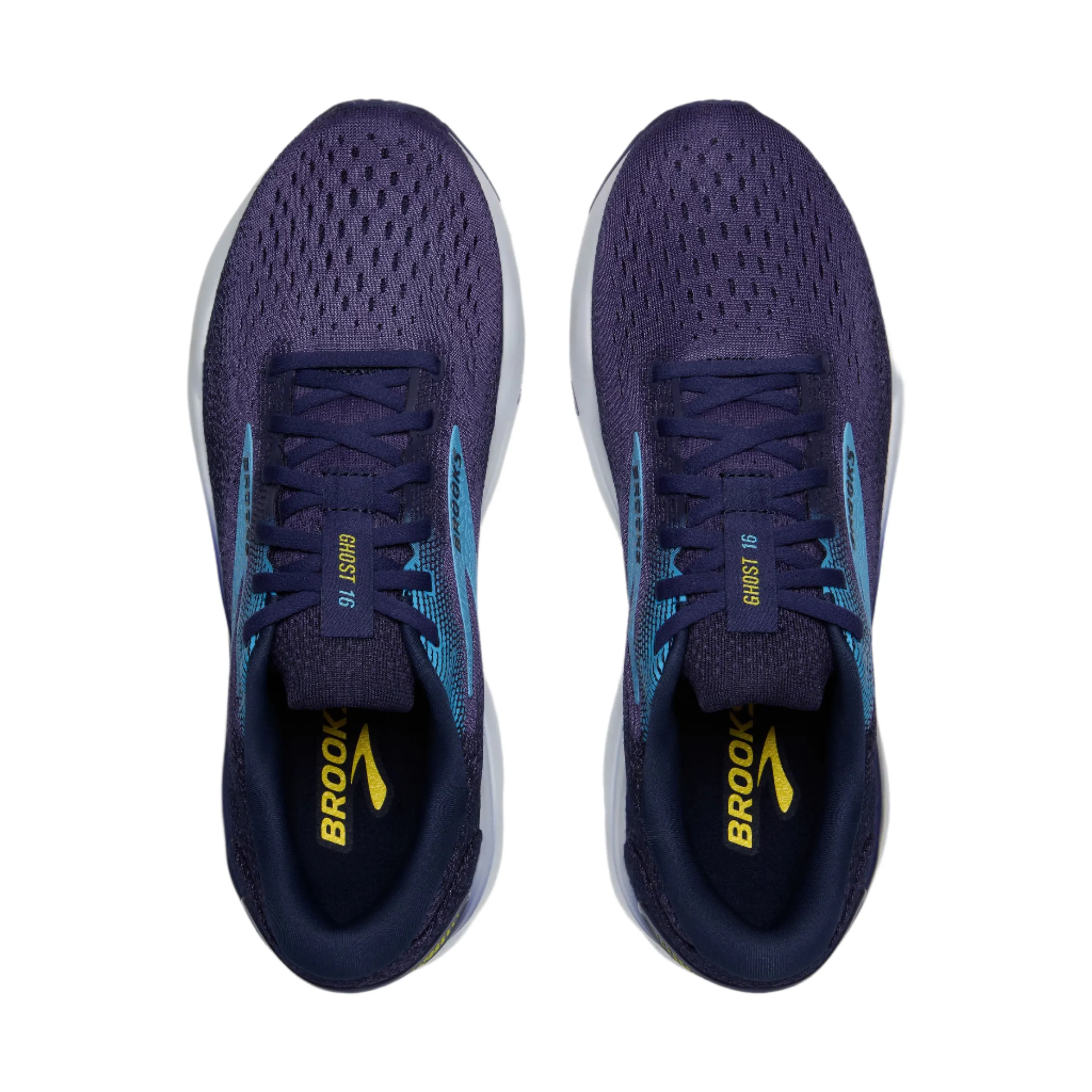Brook's Men's Ghost 16 Running Shoe - Blue/Bonnie Blue/Yellow