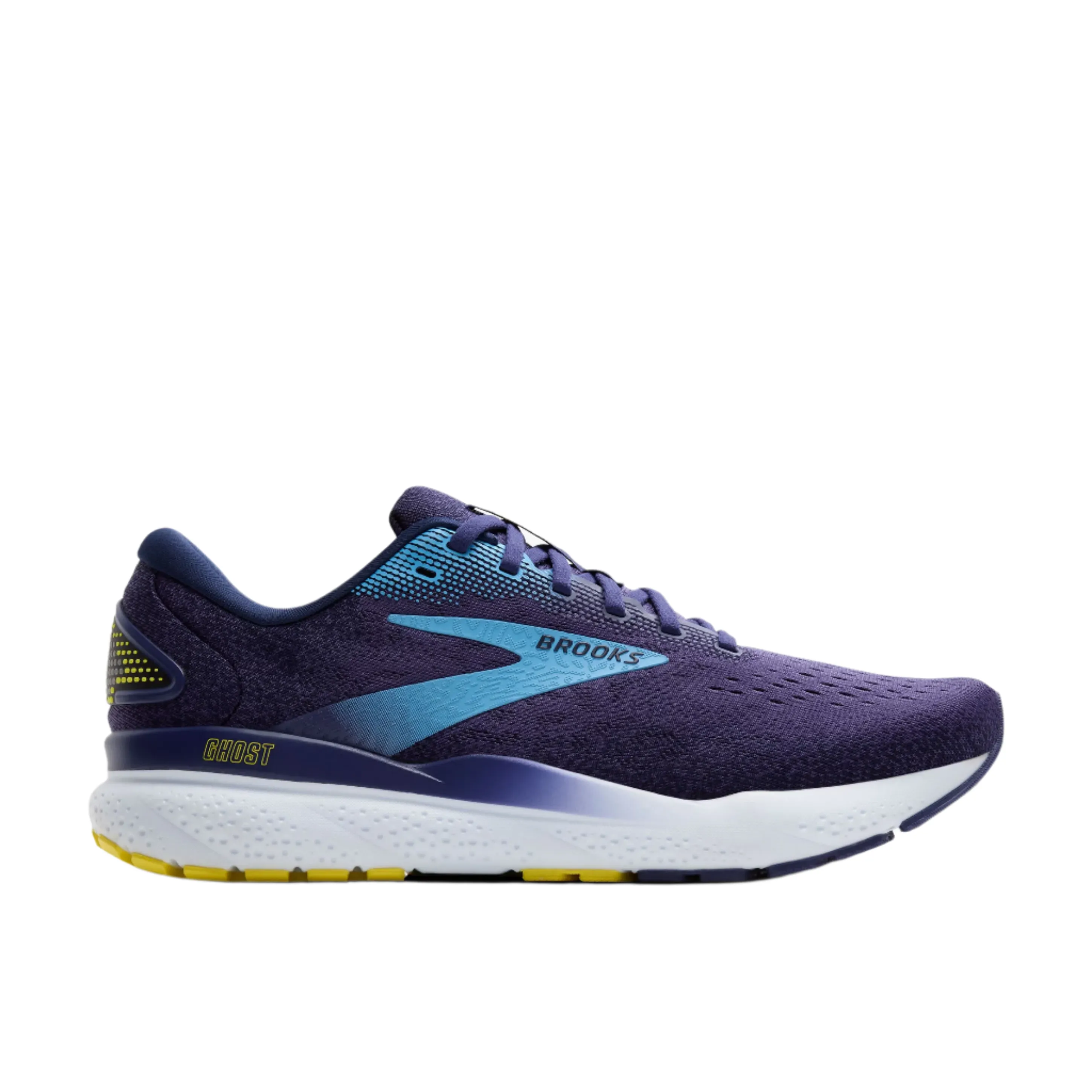 Brook's Men's Ghost 16 Running Shoe - Blue/Bonnie Blue/Yellow