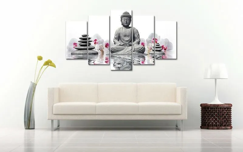 Buddha & Orchid Canvas