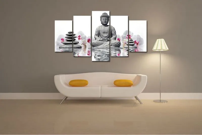 Buddha & Orchid Canvas