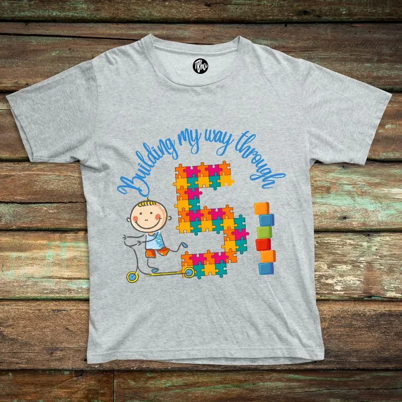Building My Way Through 5 | 5th Birthday T-Shirt