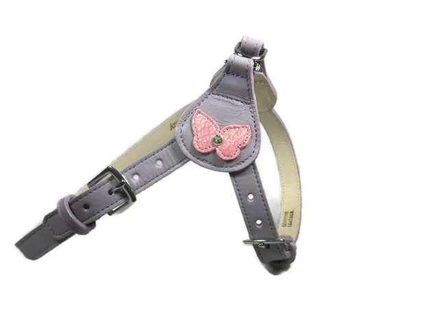Butterfly Leather Step-In Harness with Crystal