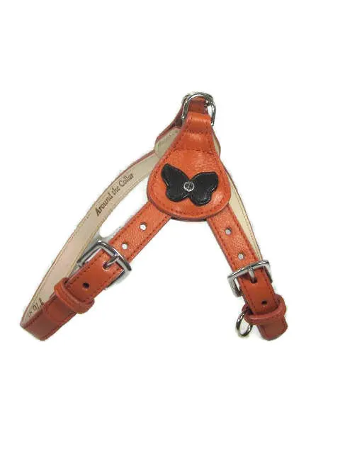 Butterfly Leather Step-In Harness with Crystal