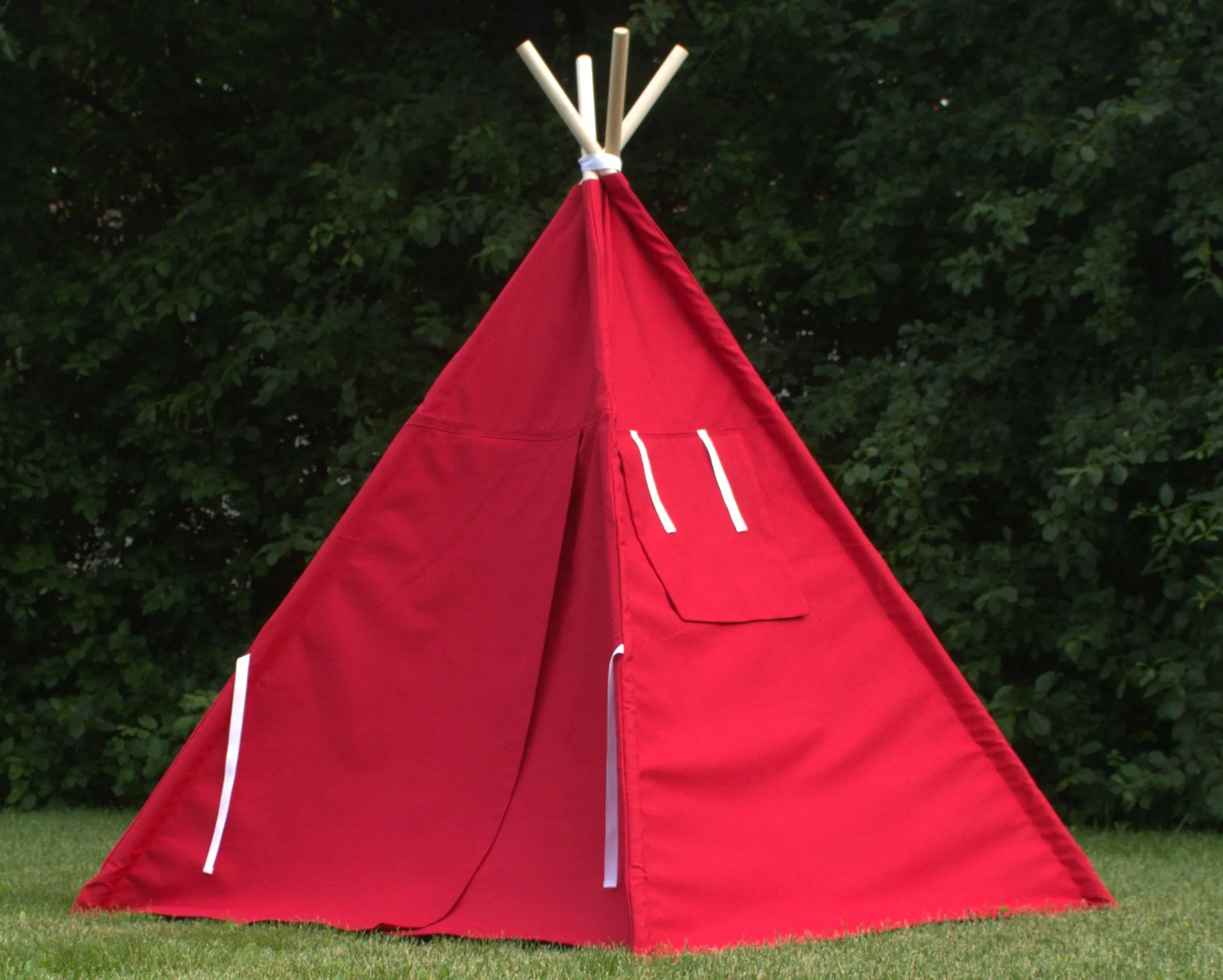 Canvas Kids Teepee Play Tent with Window, 14 Colors, 5 Sizes