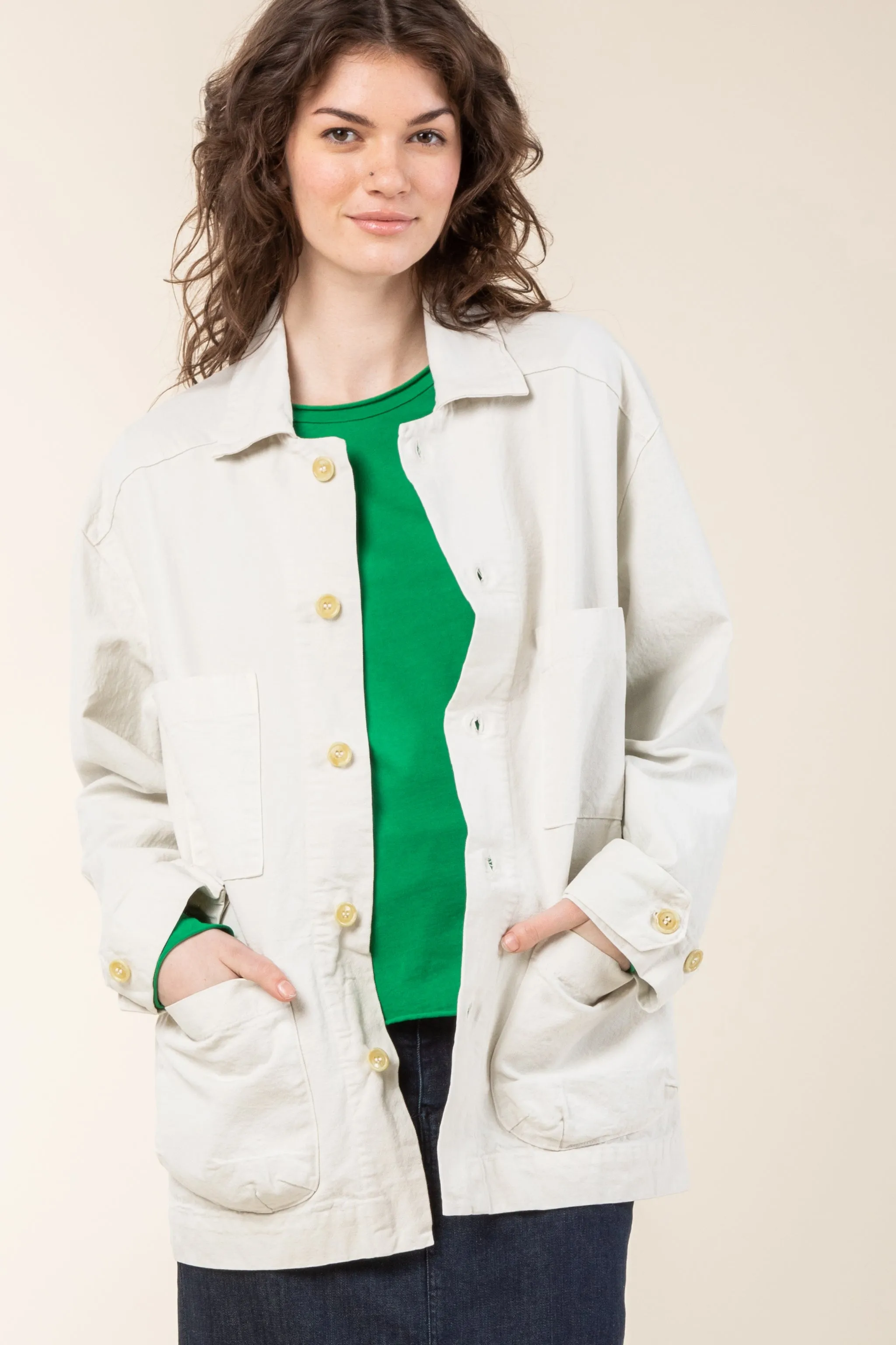 Canvas Task Jacket in Oyster