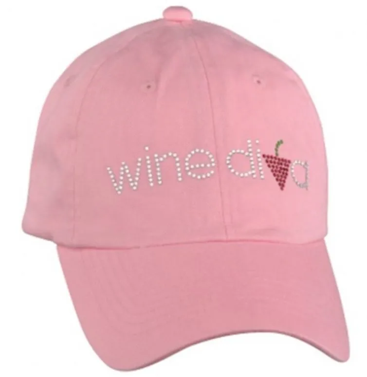 Cap - Wine Diva Rhinestone -Pink