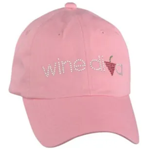 Cap - Wine Diva Rhinestone -Pink