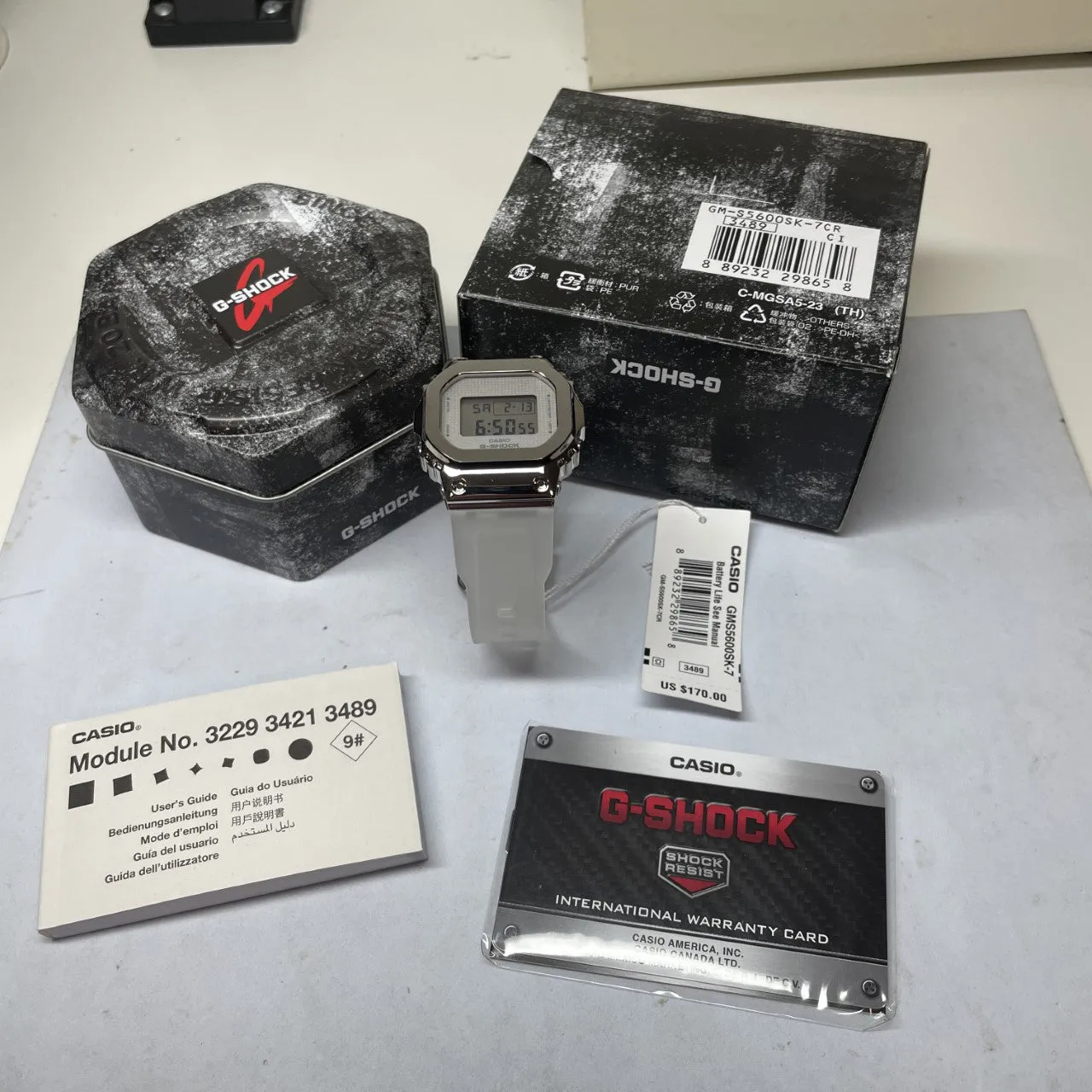Casio G-Shock GMS Stainless Steel White Women's Watch GMS5600SK-7 Jelly Clear