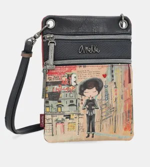 City Art mini crossbody bag with two compartments