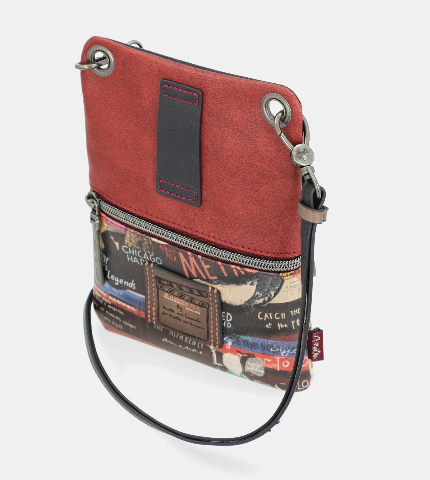 City Art mini crossbody bag with two compartments