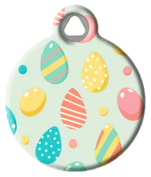 Colorful Easter Egg Pattern Pet ID Tag
