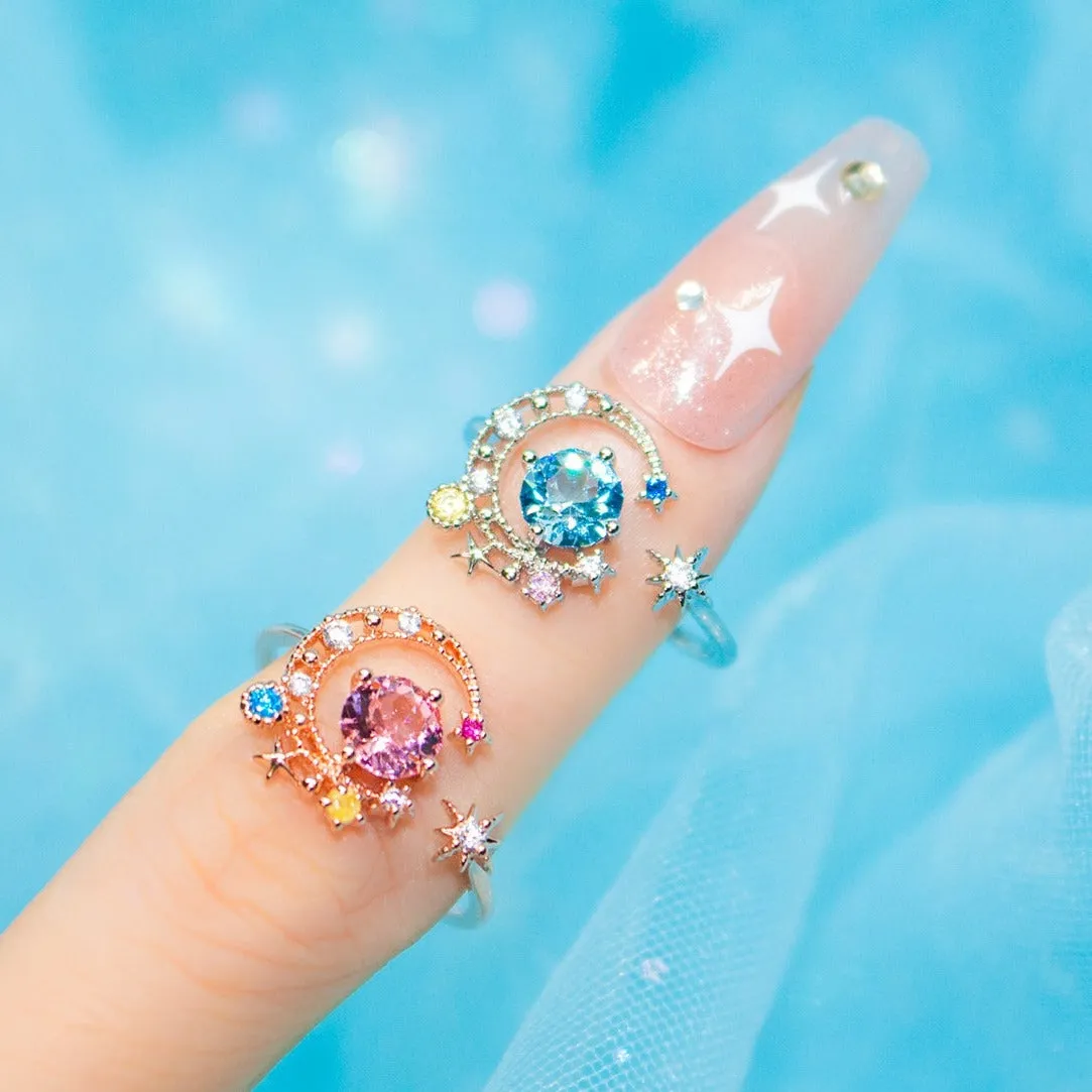 Colorful Moon Ring