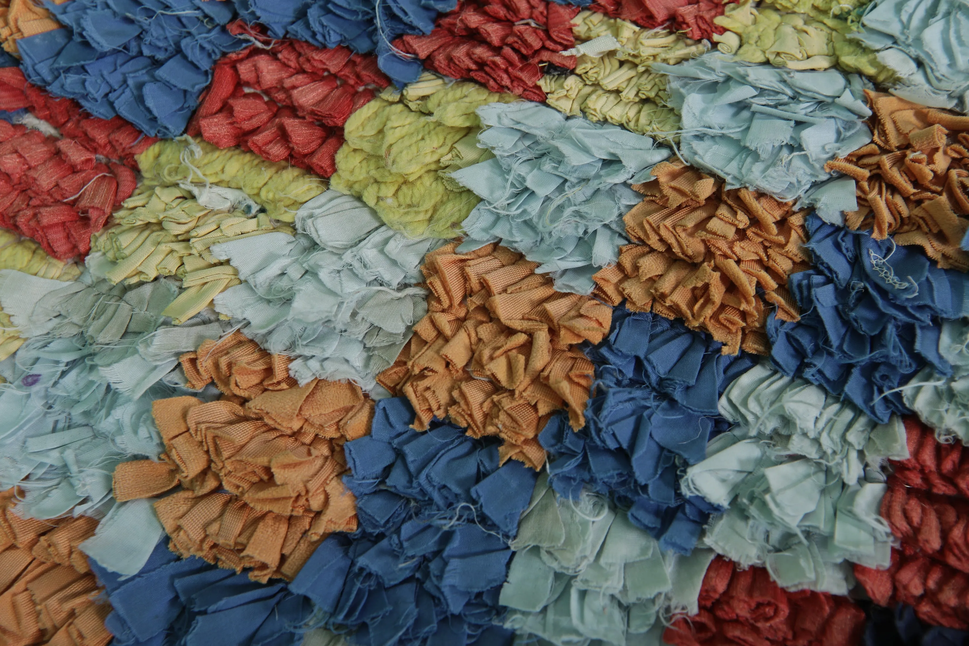 Colorful Moroccan Boucherouite Rug - 3.6x6.7 ft | Handwoven Patchwork Design