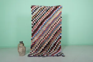 Colorful Moroccan Boucherouite Rug - 3.6x6.7 ft | Handwoven Patchwork Design