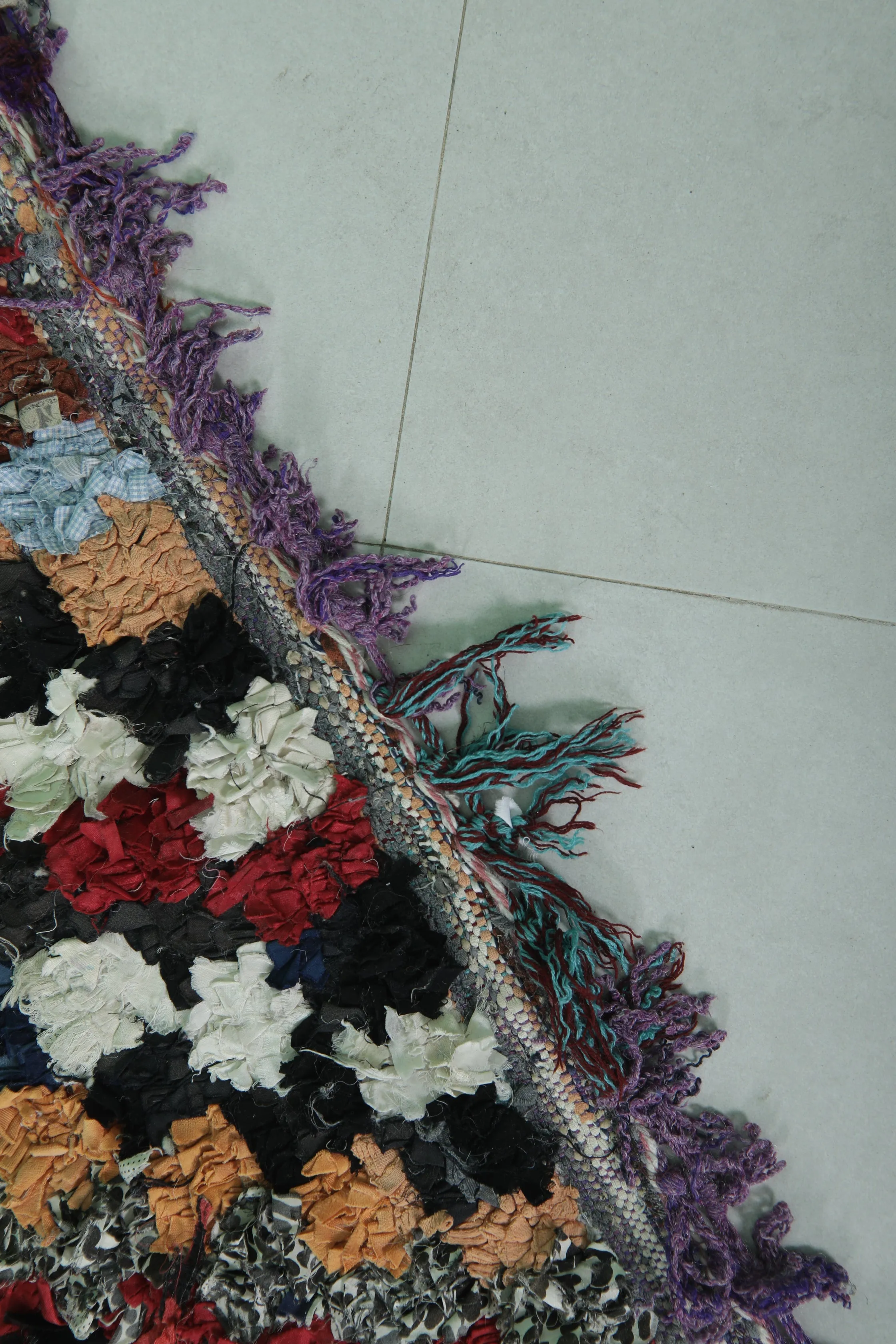 Colorful Moroccan Boucherouite Rug - 3.6x6.7 ft | Handwoven Patchwork Design