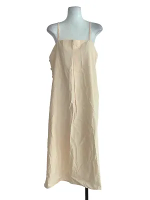 Cream Plain Side Buttoned Dress