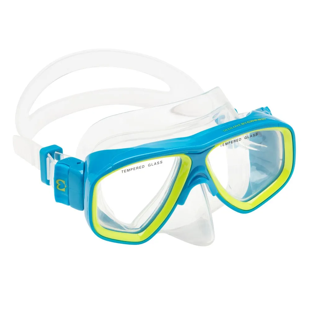 Cressi Rocks MSF Junior Mask Snorkel Fins Set Blue Lime