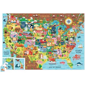 Crocodile Creek 200 Piece USA Map Jigsaw Puzzle - USA Shaped Box