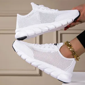 Cross-border large summer hollowed-out woven women's sports casual shoes light running shoes